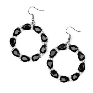 Black Earrings and Black Bracelet